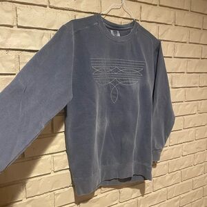 Denim Blue Bootstitch Sweatshirt